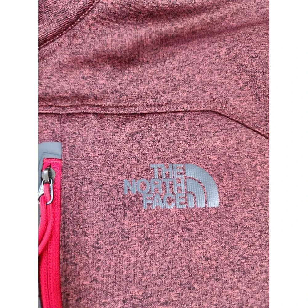 The North Face 1/4 Zip Pullover Jacket Red Heather Stretch Mens M EUC Canyonland